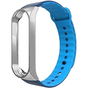 Ремінець для фітнес-браслету Armorstandart Sport Silicone Band for Xiaomi Mi Band 3 Silver/Blue (ARM54515)