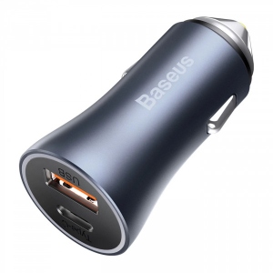 Автомобільний зарядний пристрій Baseus Golden Contactor Pro Dual Quick Charger Car Charger U+C 40W Dark Gray (CCJD-0G)
