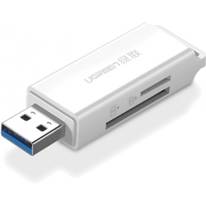 Кардрідер UGREEN CM104 USB 3.0 to TF + SD Dual Card Reader White (40753)