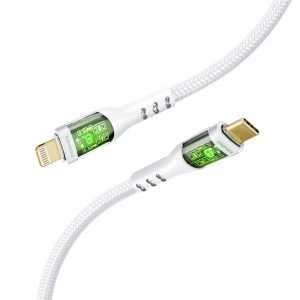 Кабель синхронізації даних Promate Type-C-Lightning (Transline-ci.White)