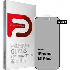 Захисне скло для смартфону Armorstandart Pro Anti-spy Matte for Apple iPhone 15 Plus Black (ARM73173)