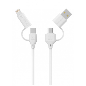 Кабель синхронізації даних Promate Quadcord-pd60 White