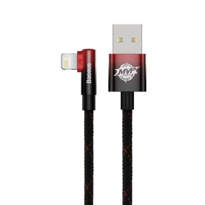 Кабель синхронізації даних Baseus MVP 2 Elbow-shaped USB to Lightning 2.4A 2 m Black/Red (CAVP000120)