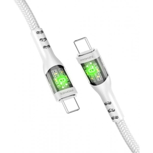 Кабель синхронізації даних Promate Type-C - USB Type-C (Transline-cc.White)