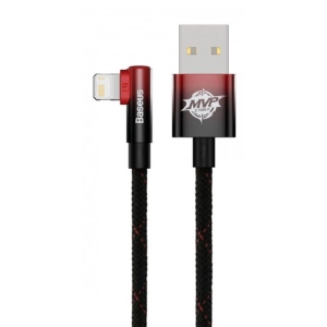 Кабель синхронізації даних Baseus MVP 2 Elbow-shaped USB to Lightning 2.4A 1m Black+Red (CAVP000020)