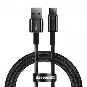 Кабель синхронізації даних Baseus Tungsten Gold USB to Type-C 100W 1 m Black (CAWJ000001)