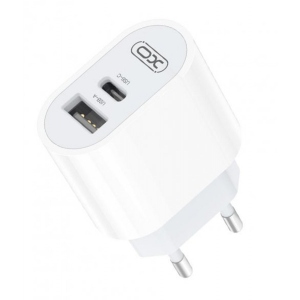 Мережевий зарядний пристрій XO 2in1 USB i+Type C (XO-L97-WH)