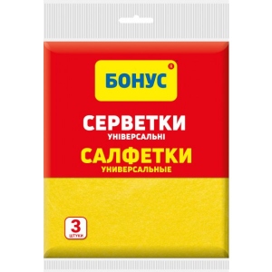 Серветка побутова Бонус віскозні 3шт ціна