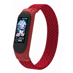Ремінець для фітнес-браслету Armorstandart Braided Solo Loop for Xiaomi Mi Band 7/6/5/4 Red size S (ARM59182)