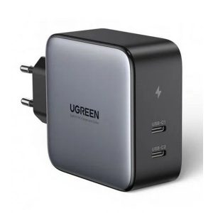 Мережевий зарядний пристрій UGREEN CD254 2xUSB-C 100W GaN Tech Fast Charger Black (50327)