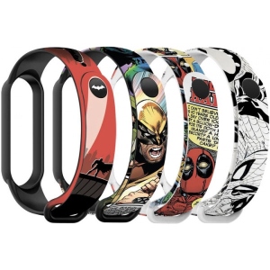 Ремінець для фітнес-браслету Armorstandart for Xiaomi Mi Band 7/6/5 Superhero 4шт (ARM59728)