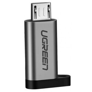 Перехідник UGREEN US282 USB-C Female to Micro USB Male Gray (50590)