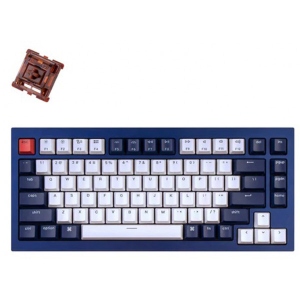 Клавіатура дротова Keychron Q1 QMK HotSwappable Gateron Phantom Brown RGB Knob Navy