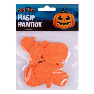 Декор Halloween YES! Fun Кумедні гарбузи, 12 шт, гліттер (974475)