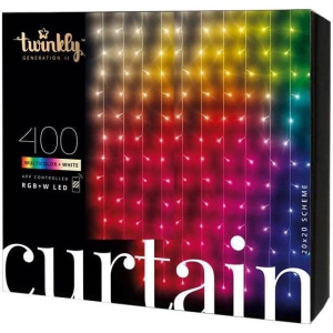 Гірлянда-штора Twinkly Smart LED Curtain RGBW 400 Gen II IP44 1.45 х 2.1м кабель прозорий (TWW400SPP-TEU)