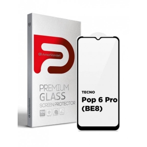 Захисне скло для смартфону Armorstandart Full Glue Curved for Tecno POP 6 Pro (BE8) Black (ARM64794)