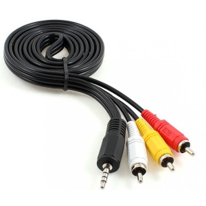 Кабель 3.5 мм - RCA Cablexpert 3.5мм - 3хRCA 2m Black (CCA-4P2R-2M)