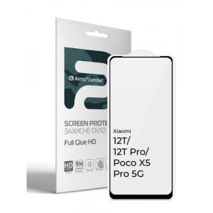 Захисне скло для смартфону Armorstandart Full Glue Curved for Xiaomi 12T / 12T Pro / Poco X5 Pro 5G Black (ARM64777)