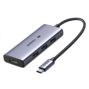 Хаб USB UGREEN CM500 4-in-1 USB Type-C to 3xUSB 3.0 + HDMI Space Gray (50629)