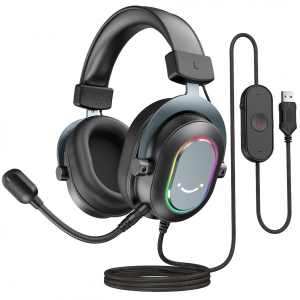 Гарнітура дротова ігрова Fifine Black RGB (H6)