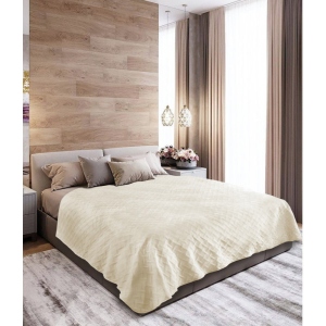 Покривало полуторне ТЕП Velour 150x210 см Бежевий/Ромб прямий (4-00515_21691)