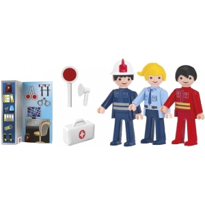 Сюжетно-рольова гра. Набір-професій Igracek Toys Trio - Рятувальник, пожежний та поліцейський (26211) ціни