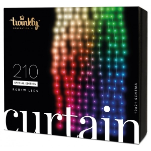 Гірлянда-штора Twinkly Smart LED Curtain, Wall RGBW 210, BT + WiFi, Gen II, IP44, прозорий (TWW210SPP-TEU)