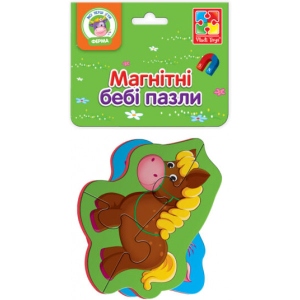Пазли магнітні (до 2 років) Vladi Toys Конячка і порося (укр) (VT3208-09)