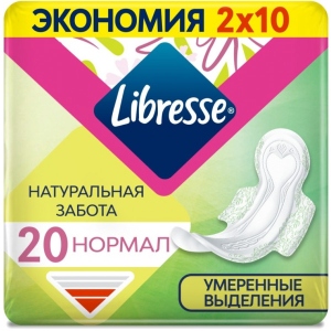 асортимент Прокладки гігієнічні Libresse Natural Care Ultra Clip Normal 20 шт. (7322540523720)