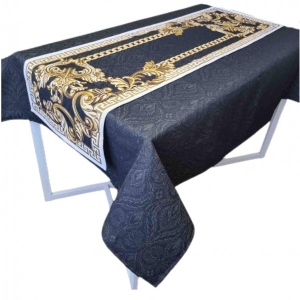 Скатертина прямокутна Прованс гобелен Baroque Black 136х180 см (025785)