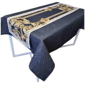 Скатертина квадратна Прованс гобелен Baroque Black 136х136 см (025976)