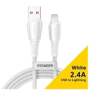 Кабель синхронізації даних Essager Rainbow USB A to Lightning 3A Fast Charging USB Cable 3m White (EXCL-CHC02)