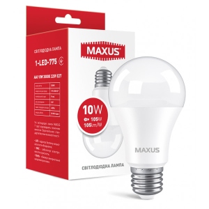 Лампочка світлодіодна Maxus A60 10W 3000K 220V E27 (1-LED-775)