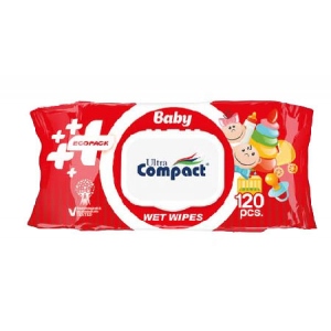Серветки вологі для дітей Ultra Compact ECOPACK з клапаном 120 шт. (8697420534738)