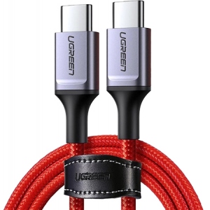 Кабель синхронізації даних UGREEN US294 USB 2.0 Type C Male to Male 1m Red (60186)