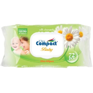 Серветки вологі для дітей Ultra Compact Ромашка з клапаном 72 шт. (8697420531188)