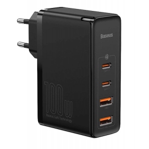 Мережевий зарядний пристрій Baseus 2xUSB 100W GaN 2xUSB-C+2xUSB-A (CCGAN2P-L01)