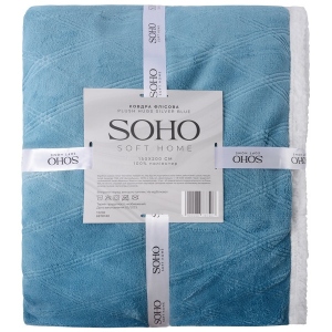 Плед полуторний SOHO 150х200 см Plush hugs Silver Blue (1223К)