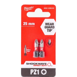 Біта для викрутки Milwaukee Shockwave PZ1 25 мм 2 шт. (4932430860)