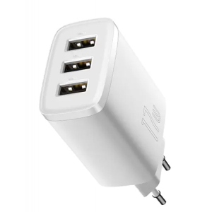 Мережевий зарядний пристрій Baseus 3xUSB 17W USB-A (CCXJ020102)
