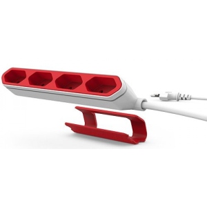 Подовжувач 220В Allocacoc Powerbar 4 роз. 1,5 м Red (9101/PB4SEU)