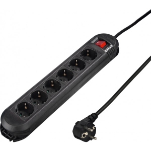 Подовжувач 220В Hama Colour 6 розеток Black 3m (00108889)
