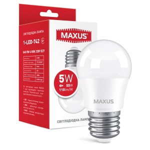 Лампочка світлодіодна Maxus G45 5W 4100K 220V E27 (1-LED-742)
