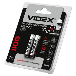 Акумулятор тип AAA Videx HR03/AAA 1100mAh Blister 2 шт. (23337)