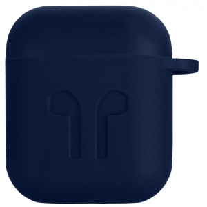 Чохол для навушників 2E for Apple AirPods Pure Color Silicone Imprint 1.5mm Navy (2E-AIR-PODS-IBSI-1.5-NV)