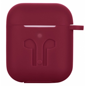 Чохол для навушників 2E for Apple AirPods Pure Color Silicone Imprint 3.0mm Marsala (2E-AIR-PODS-IBPCSI-3-M)