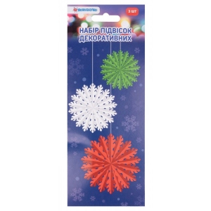 Декор підвіска New Year Novogod'ko Сніжинки 3 шт. (974708)