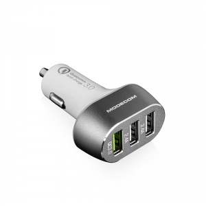 Автомобільний зарядний пристрій Modecom 3xUSB 2.4A 2xUSB Ports White (ZT-MC-CU3-05)