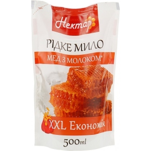 Рідке мило для рук Нектар Мед з молоком 500 мл (4820091144997)