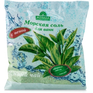 Сіль для ванни Желана с пеной и каолином Зеленый чай 500 г (4820091140258)